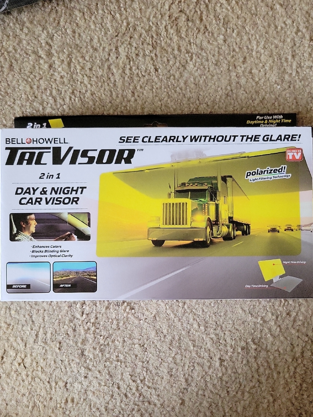 Bell+Howell TacVisor 2-in-1 Day & Night Car Visor in Yellow